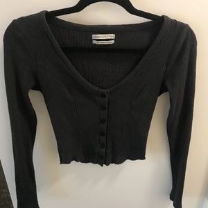 Urban Outfitters Black Casual Cropped Cardigan
